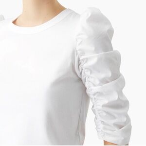 See By Chloe White Puff Sleeve Long Sleeve Tee